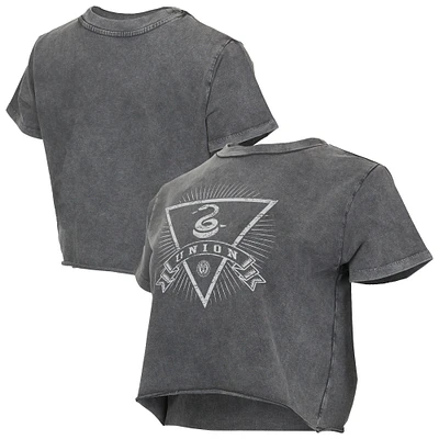 Women's Concepts Sport  Charcoal Philadelphia Union Distressed Market Cropped T-Shirt