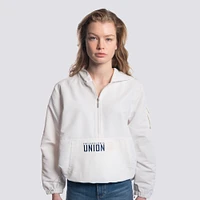 Women's Lusso  White Philadelphia Union Paige Half-Zip Hooded Jacket
