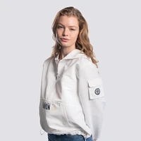 Women's Lusso  White Philadelphia Union Paige Half-Zip Hooded Jacket
