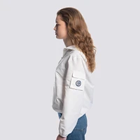 Women's Lusso  White Philadelphia Union Paige Half-Zip Hooded Jacket