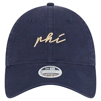 Casquette ajustable 9TWENTY bleu marine pour femme New Era Philadelphia Union Script