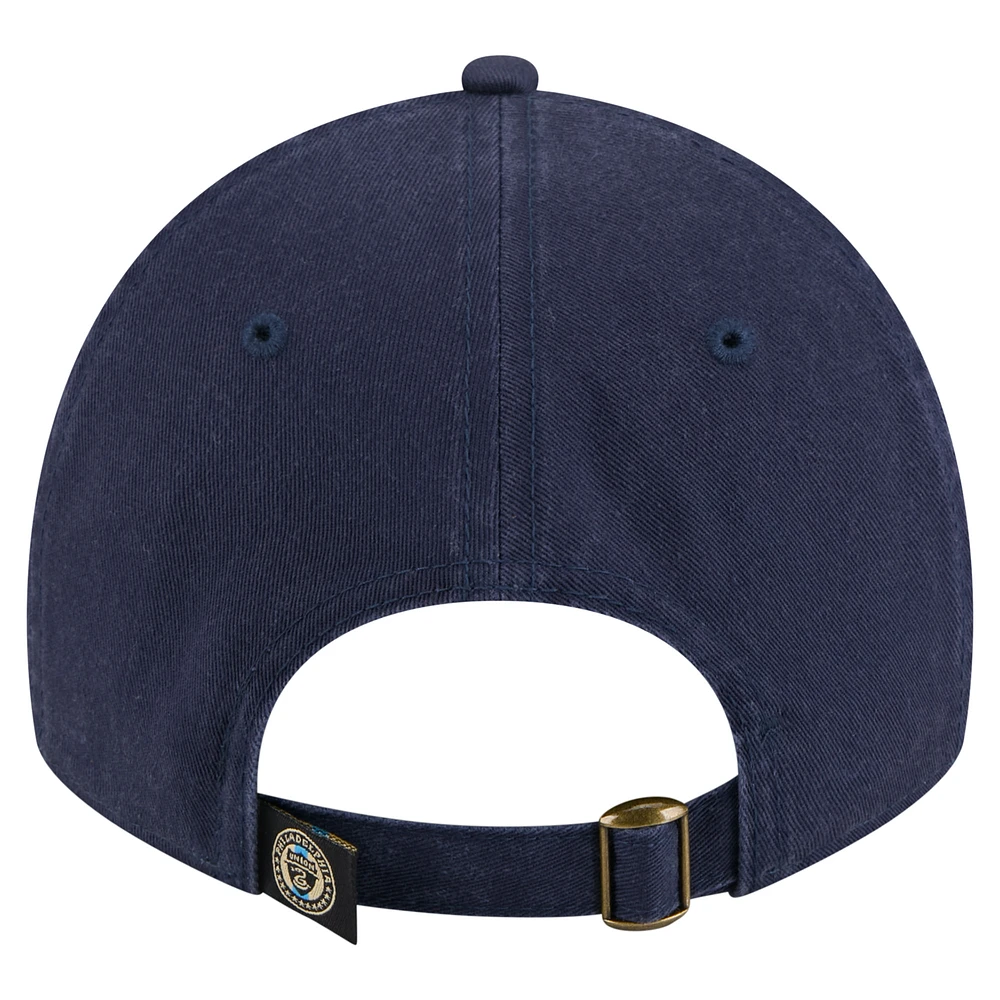 Casquette ajustable 9TWENTY bleu marine pour femme New Era Philadelphia Union Script