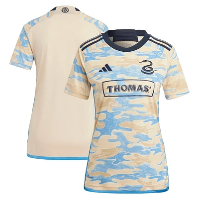 Maillot Philadelphia Union 2023 For Philly adidas pour femme, beige, réplique