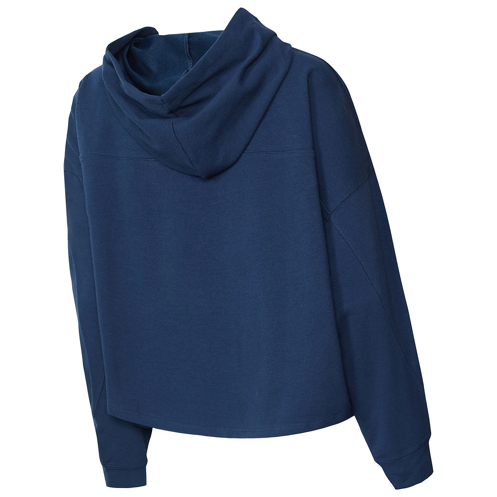 Women's Concepts Sport Navy Philadelphia Union Elevation Tri-Blend Long Sleeve Pullover Hoodie