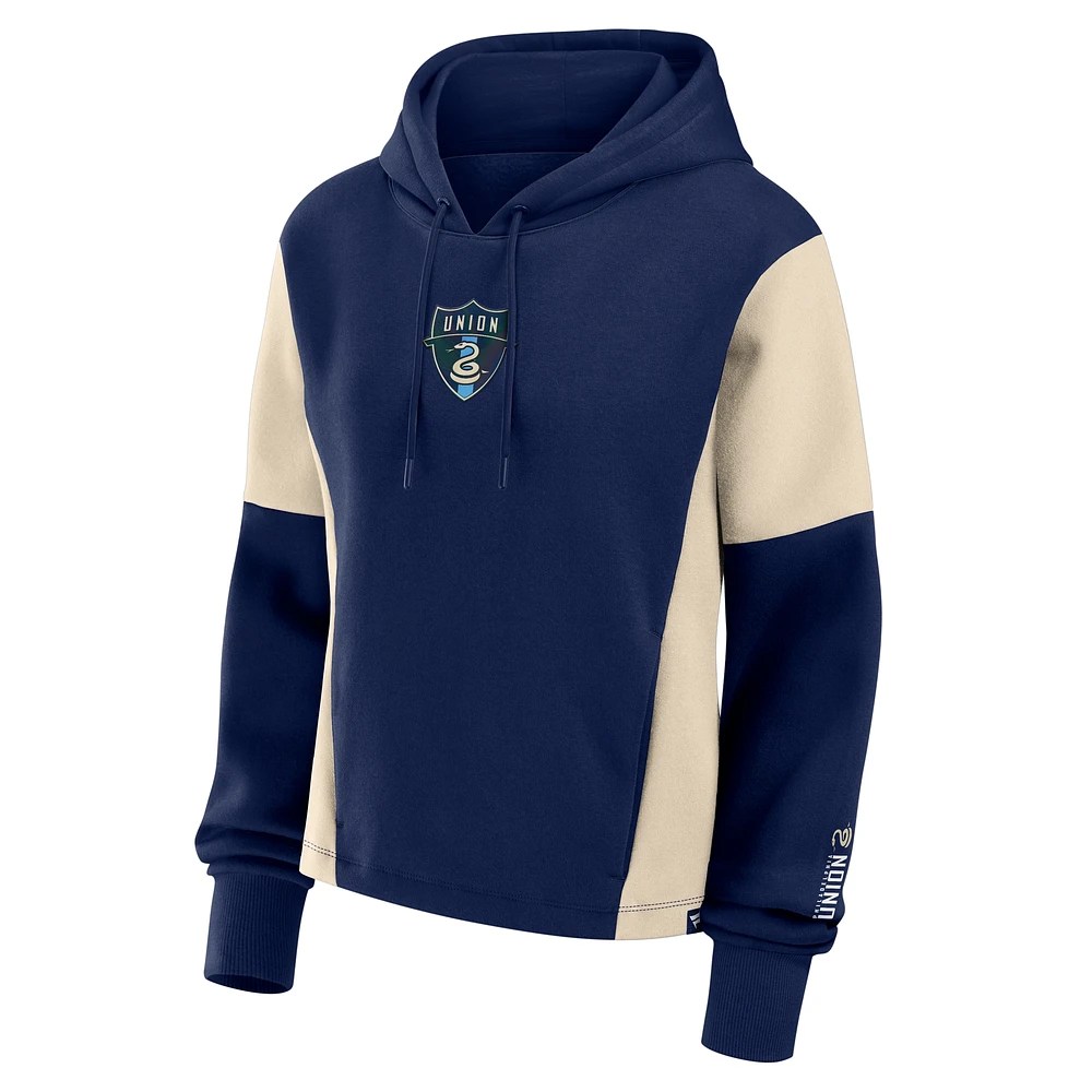 Women's Fanatics Navy Philadelphia Union Oversized Legacy Goalkeeper Pullover Hoodie