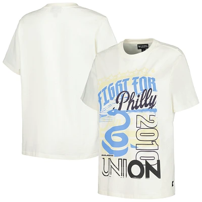 T-shirt délavé surdimensionné crème Philadelphia Union pour femme The Wild Collective