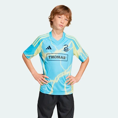 Maillot réplique du kit The Voltage 2025 bleu de l'équipe Philadelphie adidas pour jeunes