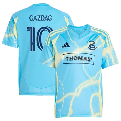 Maillot de joueur réplique du kit The Voltage 2025 l'équipe Philadelphia Union bleu adidas Daniel Gazdag pour jeunes