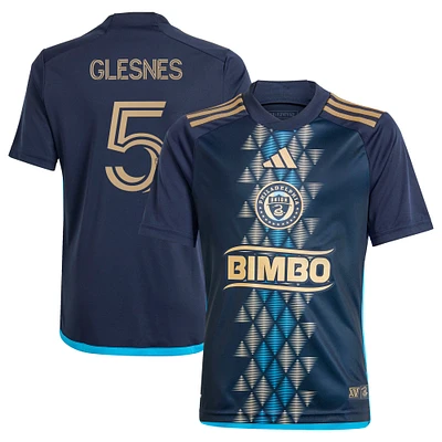 Youth adidas Jakob Glesnes Navy Philadelphia Union 2024 The XV Kit Replica Player Jersey