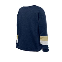 Youth Girls 5th & Ocean by New Era  Navy Philadelphia Union High-Low Crewneck Sweatshirt