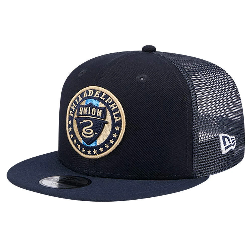 Casquette de camionneur à pression Philadelphia Union 9FIFTY New Era bleu marine pour jeunes