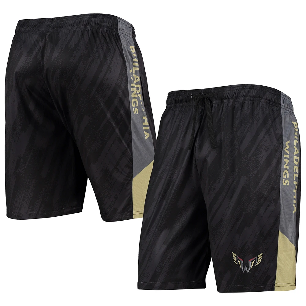 Short en maille statique FOCO Philadelphia Wings pour hommes, noir