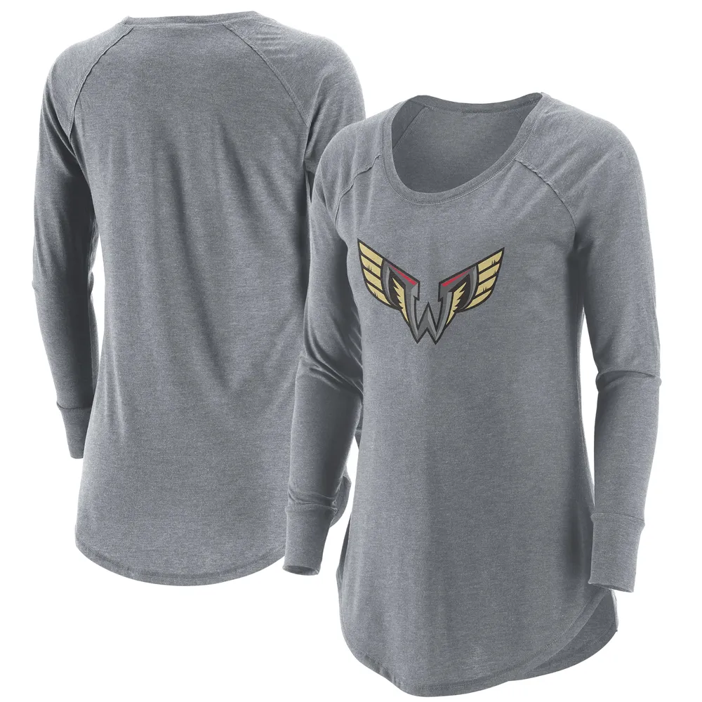 Women's Gray Philadelphia Wings Primary Logo Tri-Blend Long Sleeve T-Shirt