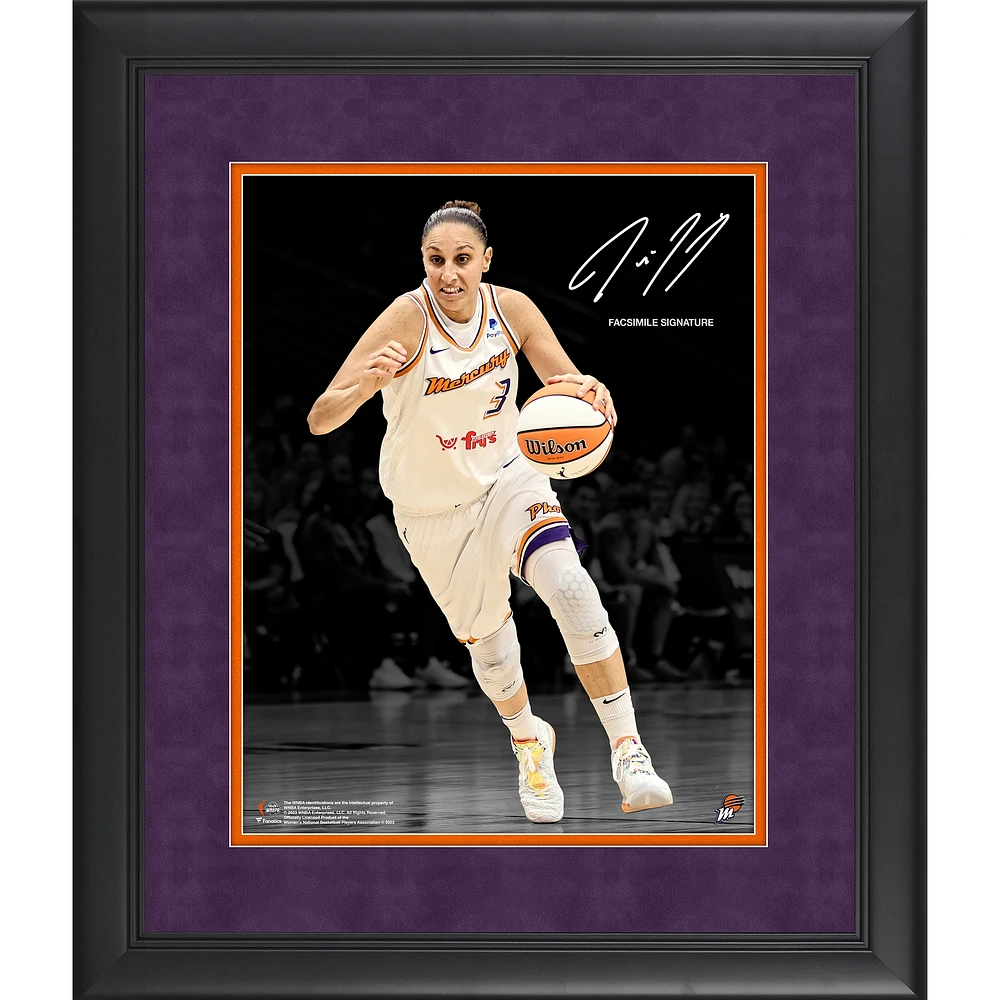 Diana Taurasi Phoenix Mercury Fac-similé Signature Encadré 11" x 14 " Photographie Spotlight