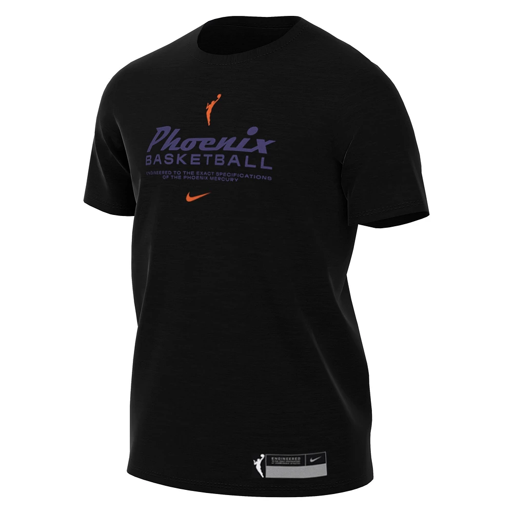 Men's Nike  Black Phoenix Mercury On-Court Legend Essential Practice Performance T-Shirt