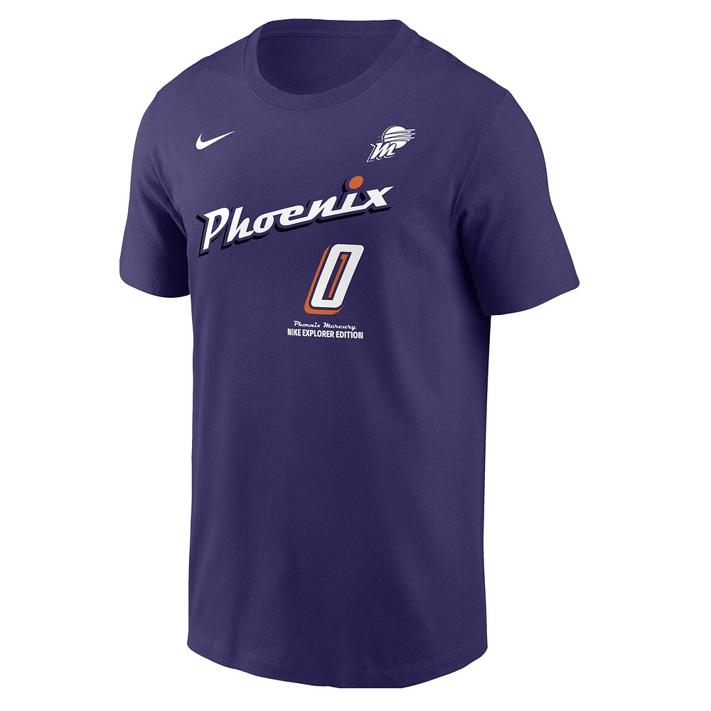 T-shirt Nike Satou Sabally violet pour homme, édition Phoenix Mercury Explorer, avec nom et numéro