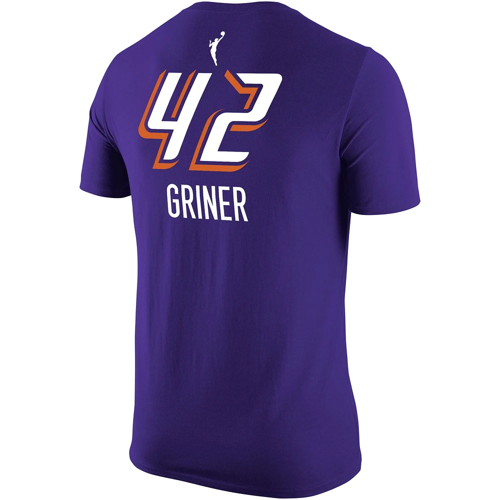 T-shirt unisexe Nike Brittney Griner violet Phoenix Mercury Explorer Edition avec nom et numéro