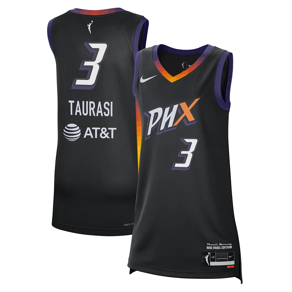 Maillot de joueur unisexe Nike Diana Taurasi noir Phoenix Mercury 2024 Rebel Edition