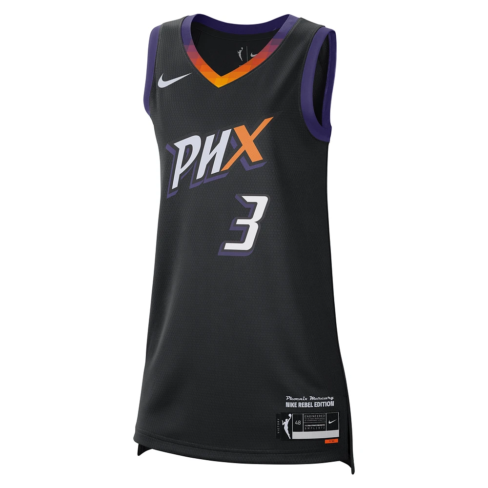 Maillot de joueur unisexe Nike Diana Taurasi noir Phoenix Mercury 2024 Rebel Edition