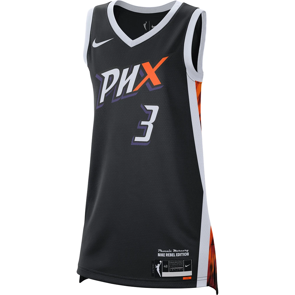 Maillot de joueur la victoire unisexe Nike Diana Taurasi noir Phoenix Mercury Rebel Edition