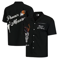 Chemise de bowling unisexe round21 noire Phoenix Mercury Lucky Strike à boutons complets