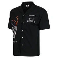 Unisex round21  Black Phoenix Mercury Lucky Strike Full-Button Bowling Shirt