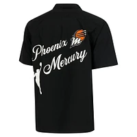 Chemise de bowling unisexe round21 noire Phoenix Mercury Lucky Strike à boutons complets