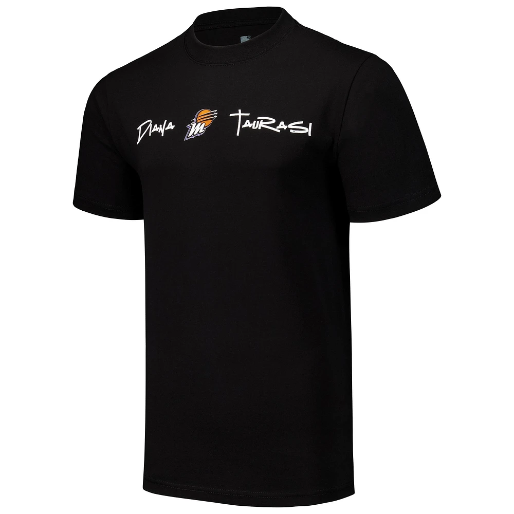 T-shirt unisexe round21 Diana Taurasi Black Phoenix Mercury Player Signature nom et numéro