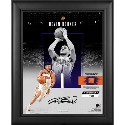 Devin Booker Phoenix Suns Facsimile Signature Framed 11" x 14" Impact Collage with a Piece of Team-Used Basketball - Limited Edition of 250