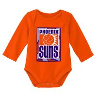 Infant Mitchell & Ness Blue/Orange Phoenix Suns Hardwood Classics Bodysuits Cuffed Knit Hat Set