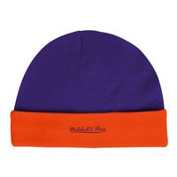 Infant Mitchell & Ness Blue/Orange Phoenix Suns Hardwood Classics Bodysuits Cuffed Knit Hat Set