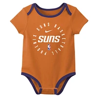 Infant Nike Phoenix Suns Three-Pack Bodysuit Set