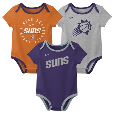 Infant Nike Phoenix Suns Three-Pack Bodysuit Set