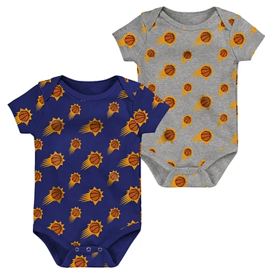 Infant Purple/Gray Phoenix Suns Two-Pack Double Up Bodysuit Set