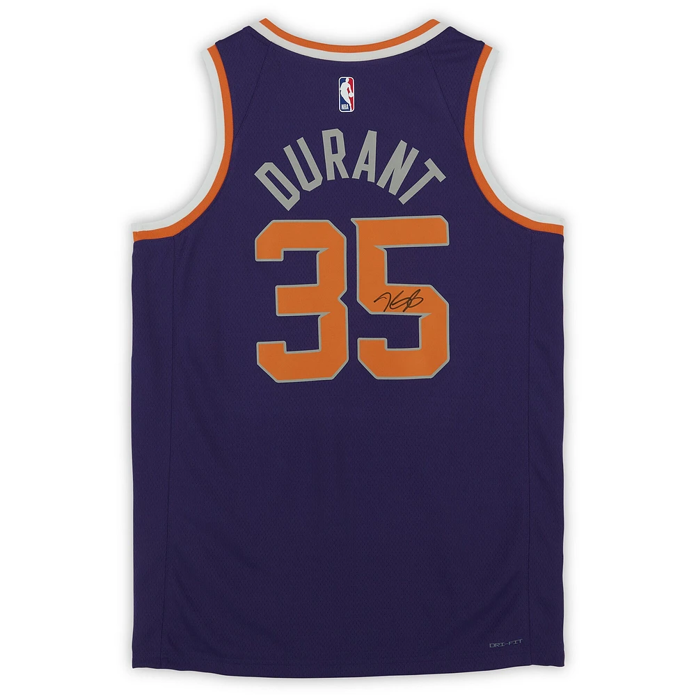 Maillot Nike Icon Swingman violet autographié par Kevin Durant des Phoenix Suns