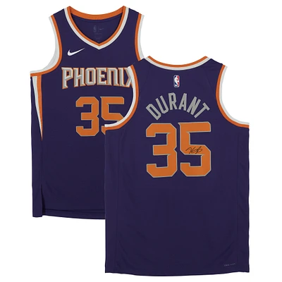 Maillot Nike Icon Swingman violet autographié par Kevin Durant des Phoenix Suns