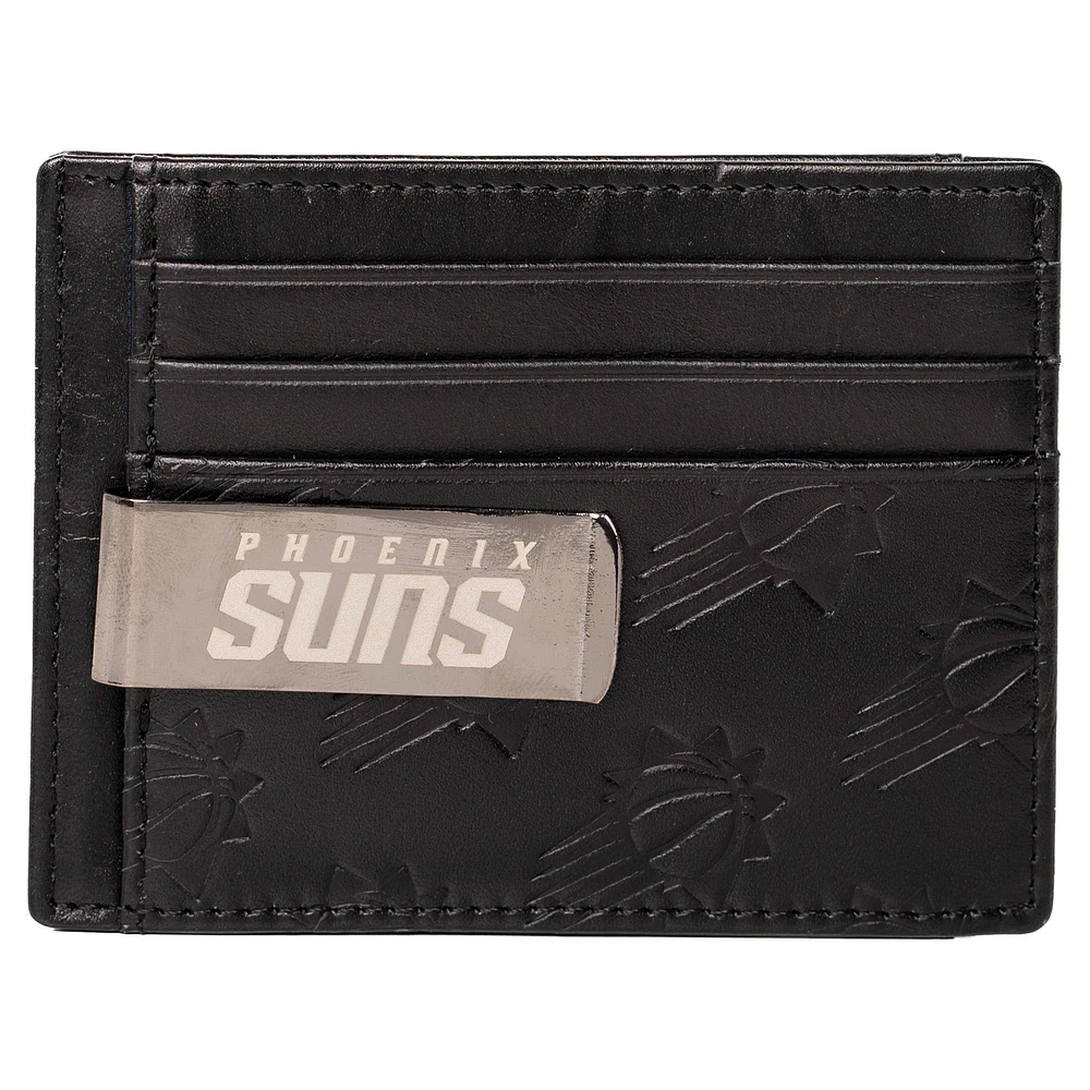 Portefeuille Lusso Black Phoenix Suns Sanford avec poche avant et pince à billets