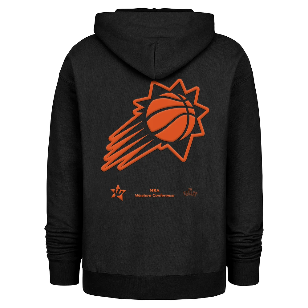 Men's '47  Black Phoenix Suns 2024/25 City Edition Double Crossover Foundation Pullover Hoodie