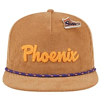 Men's New Era  Tan Phoenix Suns Victory Grove Corduroy Sneaker Pin Golfer Snapback Hat