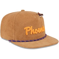 Men's New Era  Tan Phoenix Suns Victory Grove Corduroy Sneaker Pin Golfer Snapback Hat