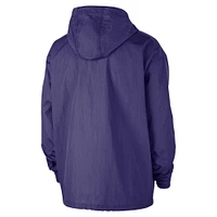 Men's Nike  Purple Phoenix Suns Courtside Premium Club Anorak Quarter-Zip Hoodie Jacket