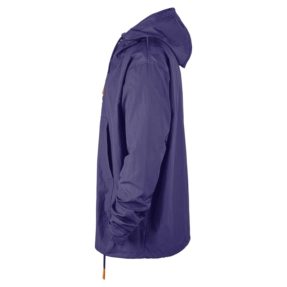 Men's Nike  Purple Phoenix Suns Courtside Premium Club Anorak Quarter-Zip Hoodie Jacket