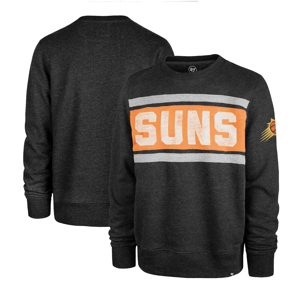 Men's '47 Heather Black Phoenix Suns Tribeca Emerson Pullover Sweatshirt