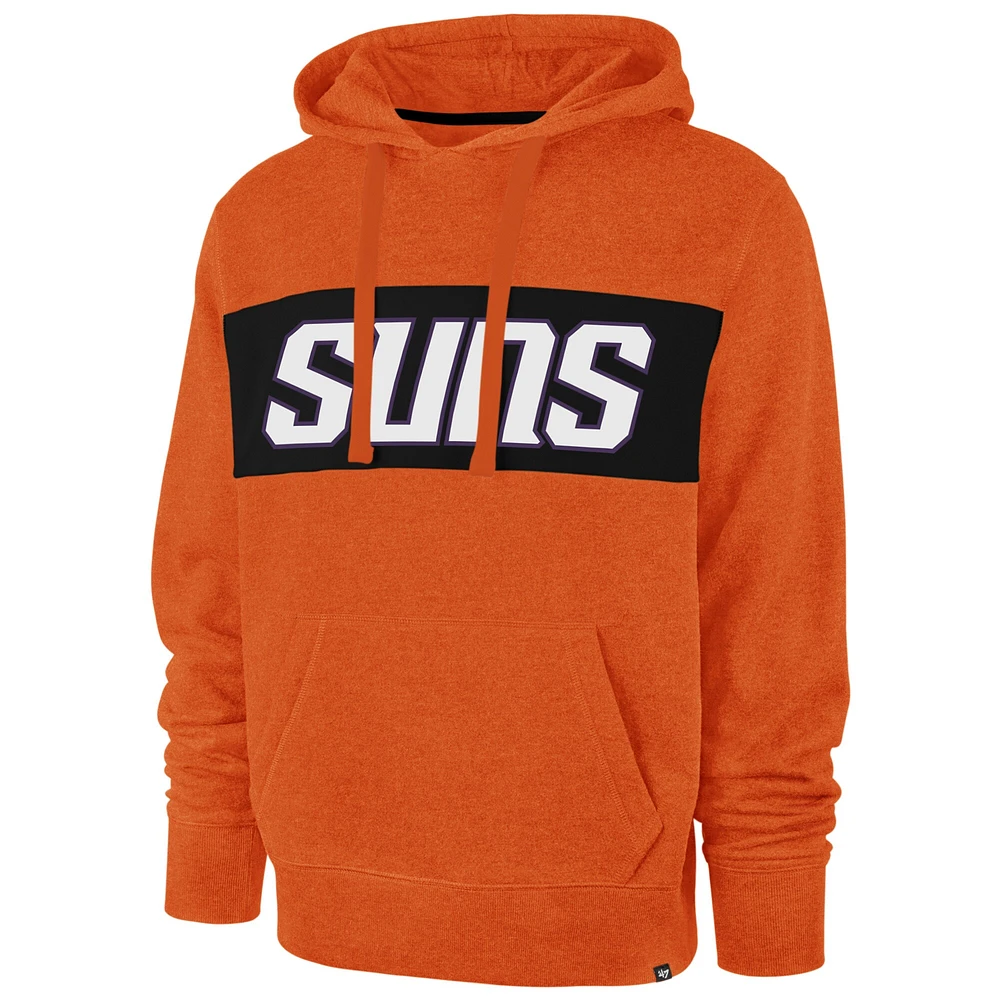 Sweat à capuche pour homme '47 Orange Phoenix Suns 2021/22 City Edition Wordmark Chest Pass