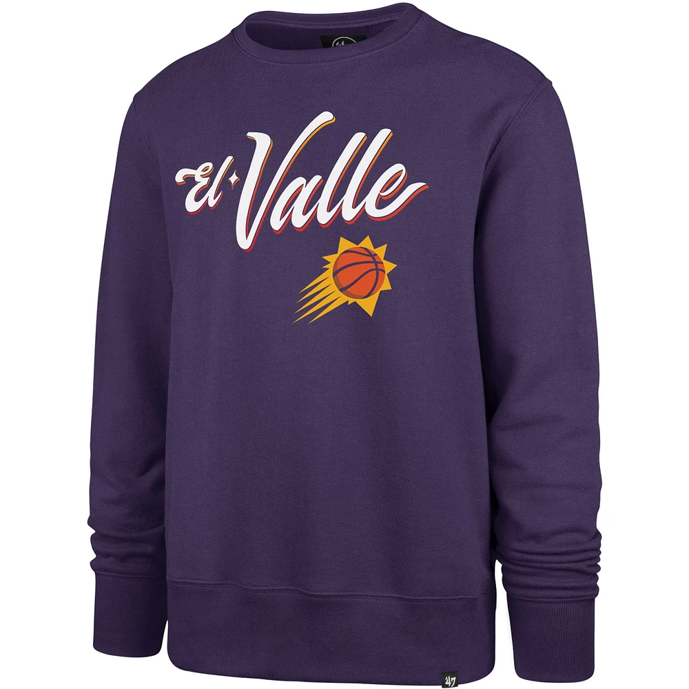 Sweat-shirt à enfiler pour hommes '47 Purple Phoenix Suns 2023/24 City Edition Postgame Headline Crew