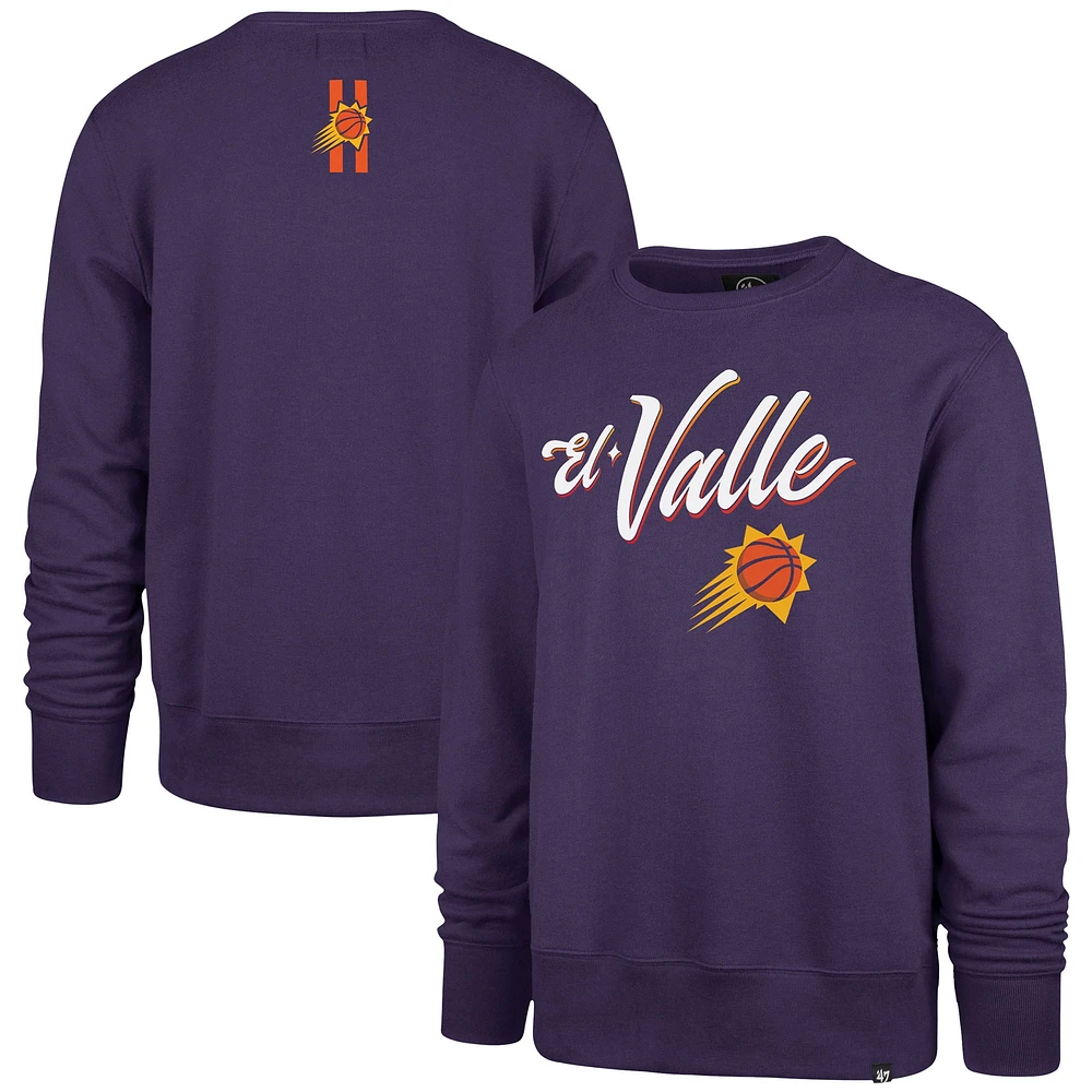 Men's '47 Purple Phoenix Suns 2023/24 City Edition Postgame Headline Crew Pullover Sweatshirt