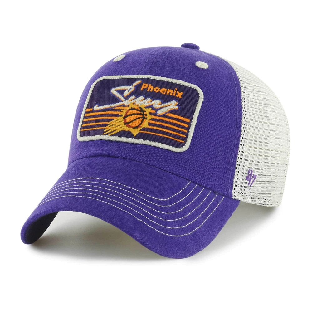 Casquette réglable de nettoyage à cinq points avec patch à cinq points violet Phoenix Suns '47 pour hommes