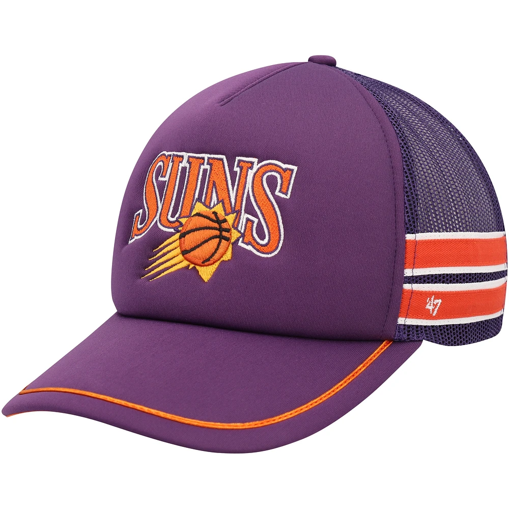 Casquette réglable de camionneur à rayures latérales '47 Purple Phoenix Suns pour hommes