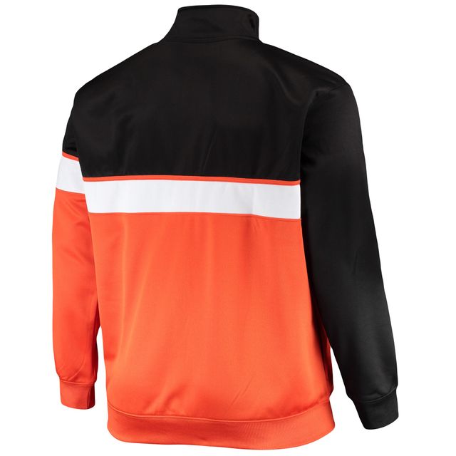 Veste de survêtement à fermeture éclair intégrale Phoenix Suns Big & Tall pour homme, noir/orange