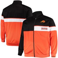 Men's Black/Orange Phoenix Suns Big & Tall Pieced Body Full-Zip Track Jacket